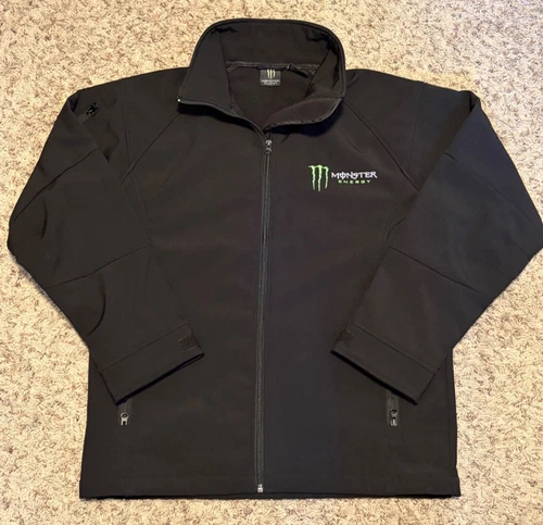 Monster Energy Softshell BU Jacket 2014 Logo Full Zip Size Large Pockets - product listing photo