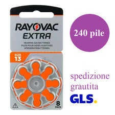240 pile batterie RAYOVAC EXTRA 13 per apparecchi  acustici PR48 3 scatole