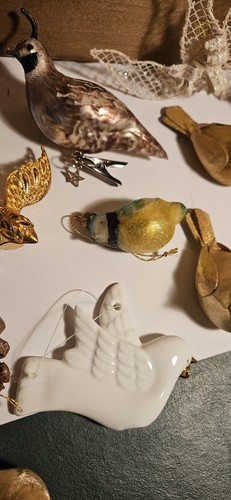 Konvolut 23 Weihnachtsschmuck mit Vogelmotiven Vintage bis Modern Mehrfarbig - Bild 2 von 8