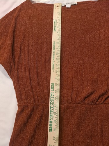 HYFVE Burnt Orange Kleid LG Drop Waist Off Shoulder Read Cling Stretch - Bild 10 von 12