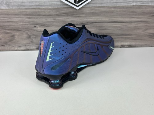 *NEW Nike Shox R4 "Iridescent" Black Blue Hot Punch | Multi Sizes HQ3446 001 - Picture 7 of 13