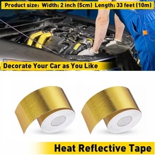 2X Gold 33Feet Self-Adhesive Reflective Heat Wrap Shield Barrier Tape Protection