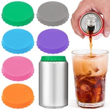 6-Pack Silicone Soda Can Covers, Reusable, BPA-Free, Fits Standard Cans, Multi-C