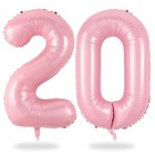 Pink 40-Inch Foil 20 Balloon for Girls 20th Birthday Baby Shower Decor
