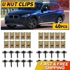 40Pcs Metal Car Screw Body Fender Bumper Retainer Nut U Clips Gasket Fastener