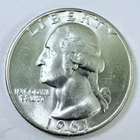 1961 D Washington Quarter 90% Silver AU ALMOST UNCIRCULATED DETAILS #8072
