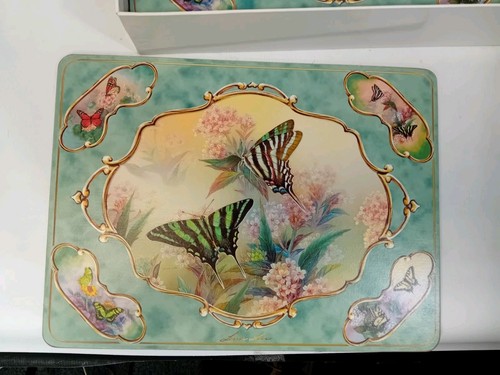 Vintage Bradford Editions Butterfly 12 Coasters + Placemats Lena Liu BNIB P4 - Picture 8 of 11
