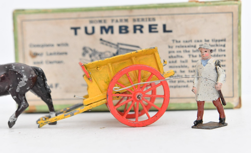 Britains Home Farm Set 4F Tumbrel Pferd & Wagen Vorkriegsmodell Boxed - Bild 3 von 13