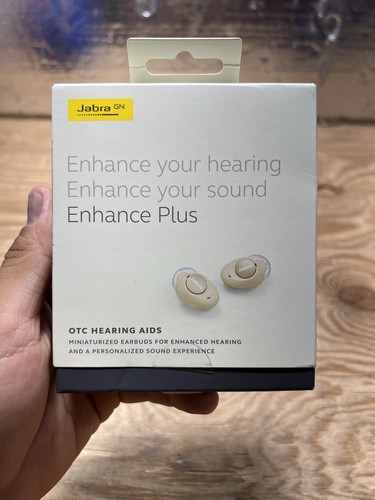 NEU Jabra Enhance Plus selbstpassende OTC wiederaufladbare Hörgeräte - Gold Beige