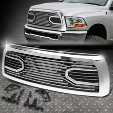 FOR 10-18 DODGE RAM 2500 3500 TRUCK BADGELESS BIG HORN STYLE FRONT GRILLE CHROME