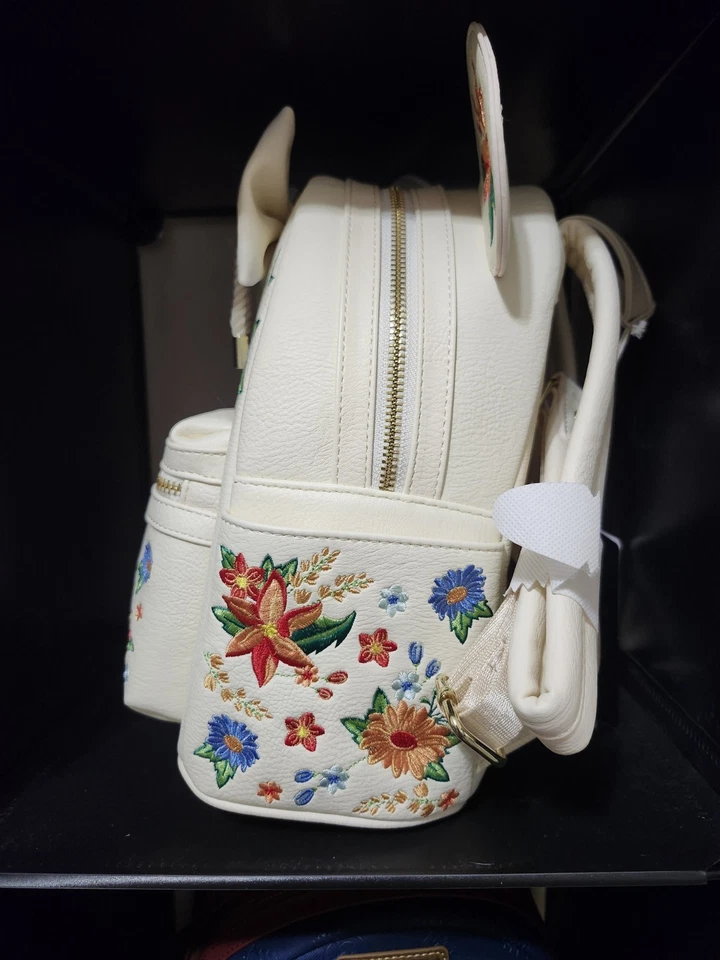 Mini Mochila Loungefly Disney Minnie Mouse Naranja Orejas Florales Nueva con Etiquetas Foto 2 de 4