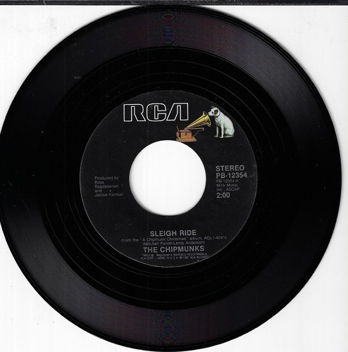 THE CHIMPMUNKS/SLEIGH RIDE/THE CHIPMUNK SON/$ USED 7" W/ PIC SLEEVE VG+/VINYL NM - Imagen 3 de 3