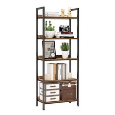 NUMENN Bookshelf, 5 Tier Bookshelves, Home Office Bookcase Shelf Storage Orga...