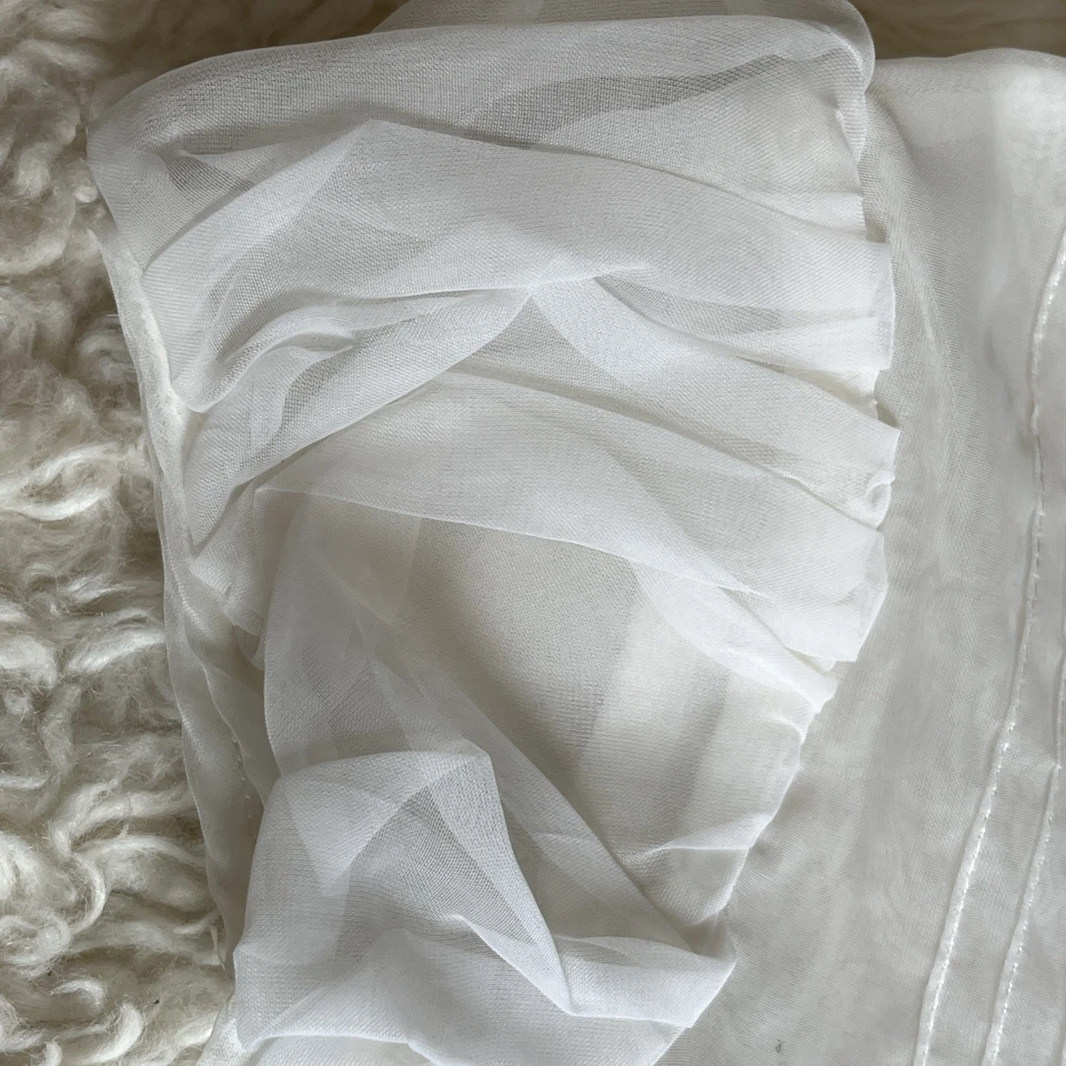 Vintage Girls CINDERELLA DRESS 8? Embroidered Sheer 60s Flower Girl 50s - Image 4 of 4