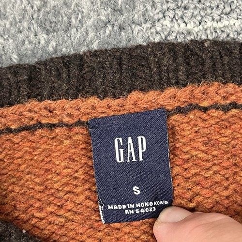 VTG GAP Men's Lambswool Blend Sweater Size Small Pullover Multicolor Striped - Picture 4 of 13