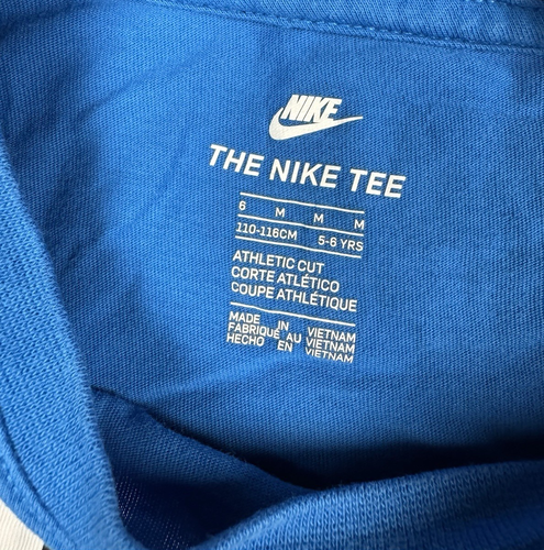 Nike T-Shirt Boys Youth Small Blue Neon Green Short Sleeve Tee Size 6 M - Picture 4 of 6