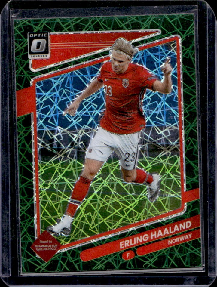 2021 Donruss Erling Haaland Optic Green Velocity #100 Norway