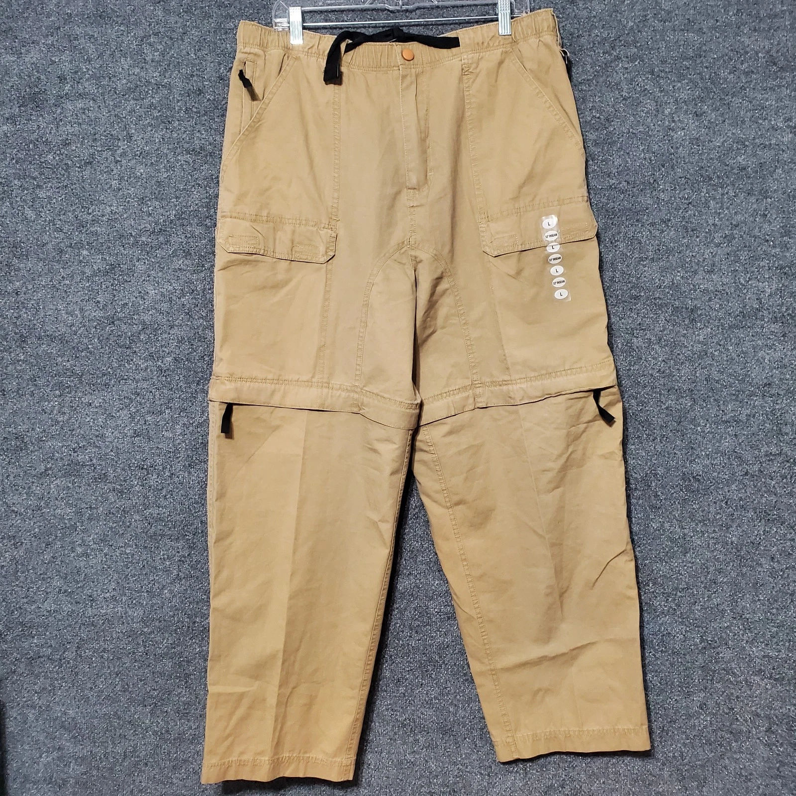Magellan Convertible Cargo Pants Mens L/32 Tan Convertible Fishing Hike Outdoor