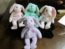 Lot of 4 Ty Beanie Baby Bunnies-Hippity, Hoppity, Floppity  Hippie All with Tag