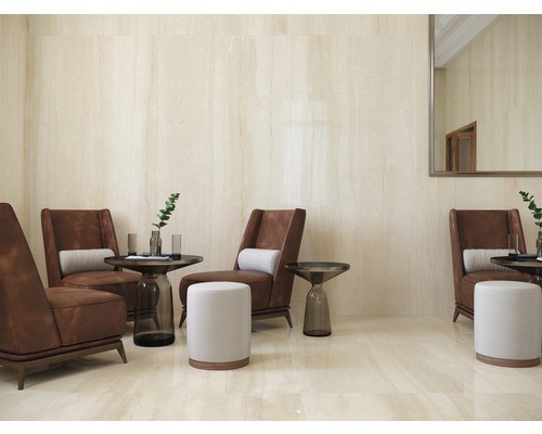 Feinsteinzeug Wand- und Bodenfliese Living 60 x 120 x 0,9 cm cream poliert beige - Bild 4 von 4