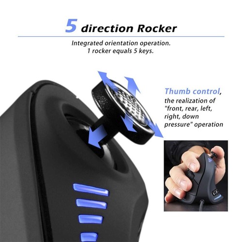 ZLOT Vertical Gaming Mouse,Wired RGB Ergonomic USB Joystick Programmable Lase... - Bild 6 von 6
