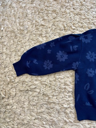 Free Assembly Sweater Girls 6/6x LS Dark Blue Floral Button Down NWT - Picture 6 of 7