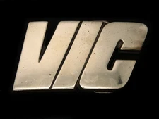 TC07131 VINTAGE 1978 CUT-OUT NAME **VIC** SOLID BRASS BARON BELT BUCKLE