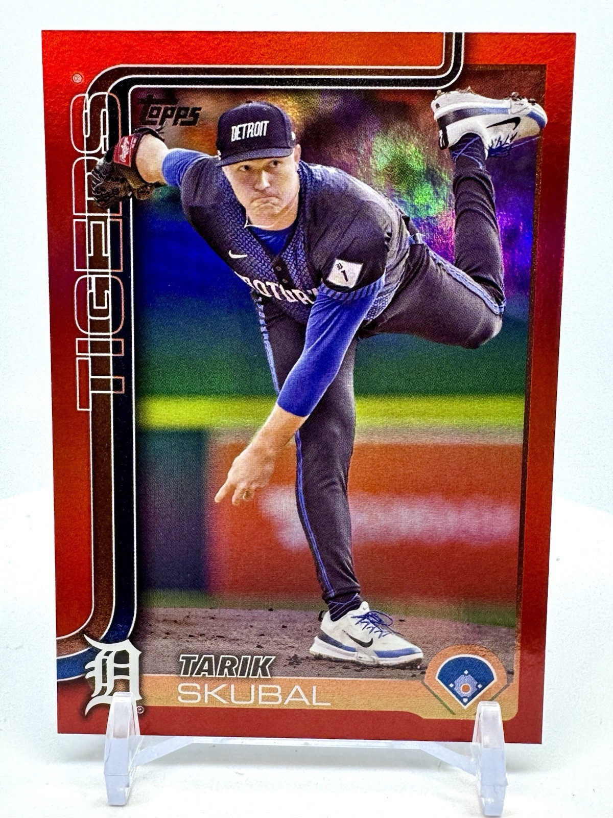 2025 Topps Series 1 Tarik Skubal RED RAINBOW Serial # 2/5 Detroit Tigers Card 71