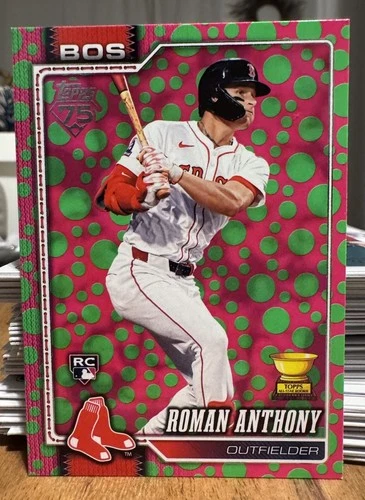 2026 Topps #189 Roman Anthony Rookie Card SP Pink-Green Polka Dot Easter Red Sox