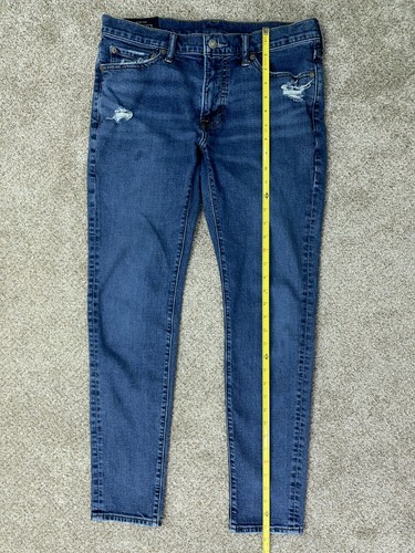 Abercrombie Fitch Jeans Men's 31x30 True 32x29 Blue Felix Super Slim Stretch - Picture 5 of 13