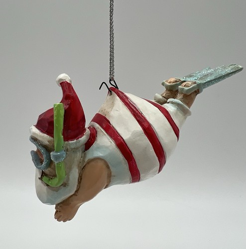 NUOVO Cape Shore Babbo Natale Snorkeling Decorazione Natalizia 3,5” Design di Julia Oliver - Foto 2 di 14