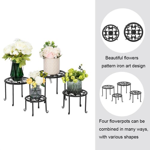 Lot4 Metal Plant Pot Stand Flower Display Rack Home Garden Balcony Patio New - Picture 3 of 10