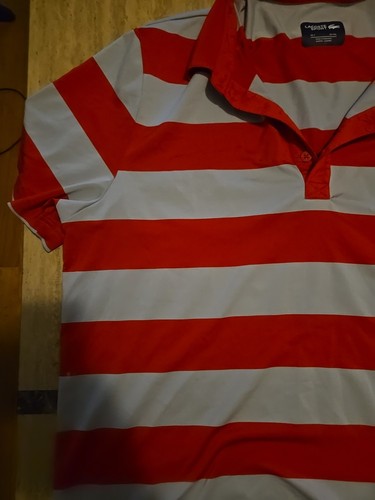 Vintage Lacoste XXL Red Striped Presidents Cup Polo Shirt - Picture 5 of 14
