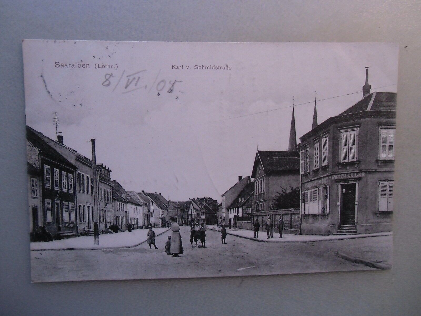 Ansichtskarte Saaralben Lothringen Karl von Schmidstraße Straßenzug 1908