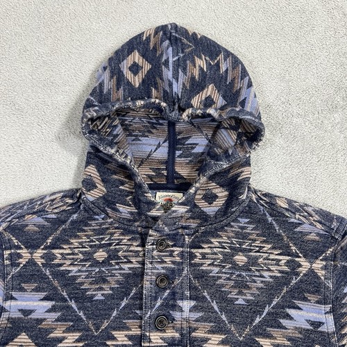 Faherty Manta Sudadera con Capucha Para Hombres XS Azul Suroeste Azteca Pullover Henley Suéter - Imagen 3 de 11