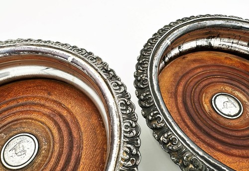 PAIR BOTTLE COASTERS OLD SHEFFIELD PLATE GEORGE III c1815 - Picture 6 of 10