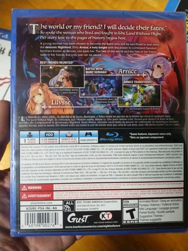 NUEVO Nights of Azure (Sony PlayStation 4, 2016) - PS4 - Nuevo - Precintado - Imagen 2 de 3