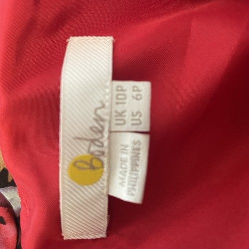 Boden Women Red V-Neck Sleeveless Cut Out Waistband Wide Leg Hexham Jumpsuit 6P - Picture 9 of 9