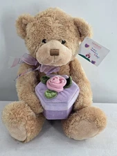 Gund Gordon's Jewelers Mother's Day Super Soft 9" Plush Bear w/Purple Velvet Box