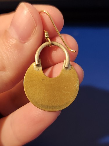 Sterling Silver Vermeil/Brass Dangle Earrings - Picture 3 of 4