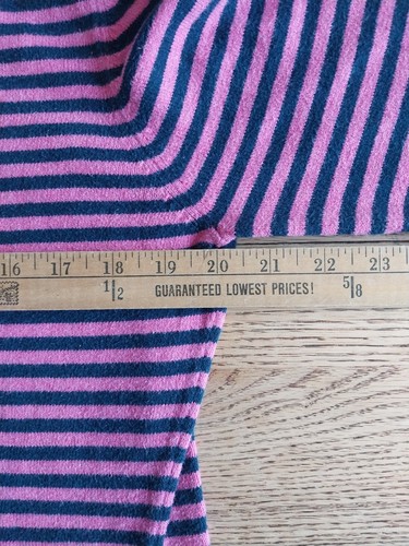 LL BEAN Roll Neck Jumper Sweater Turtleneck Striped Cotton Cashmere Womens Sz L - Picture 4 of 5