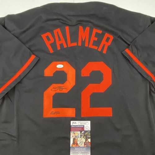 Autographed/Signed JIM PALMER HOF 1990 Baltimore Black Baseball Jersey JSA COA - Picture 2 of 4
