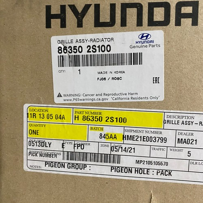 #ad GENUINE HYUNDAI PARTS 86350 2S100 RADIATOR GRILLE ASSEMBLY 863502S100 OEM $103.98