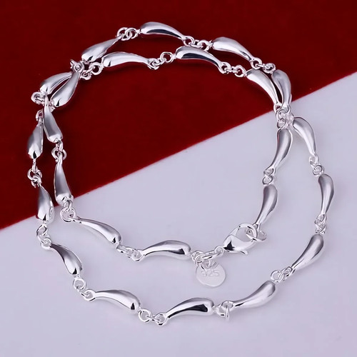 Luxus Designer 925 Silber vergoldet hübsche Wassertropfen Kette Halsketten Ohrringe - Bild 8 von 24