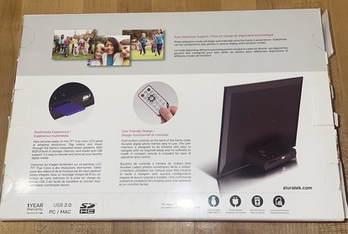 Aluratek ASDMPF09 10-Inch Digital Photo Frame 8GB w/Remote New Music& Videos Too - Picture 3 of 9