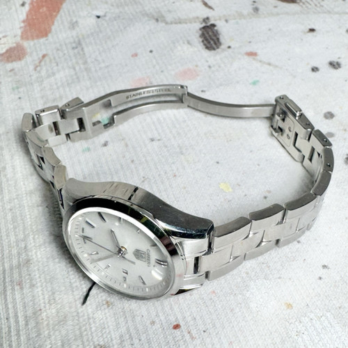 TAG HUER WOMENS CARRERA DATE MOTHER OF PEARL WV1415 STAINLESS WATCH - Picture 6 of 8