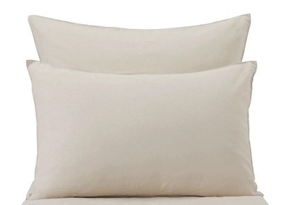 3xKissenbezug Serena Hellbeige 40x80cm, Hanf-Baumwoll