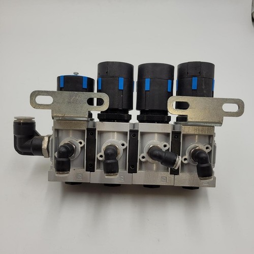 FOUR Festo regulators MS4-LRB-1/4-D6-AS with bracket & air-line elbows - Picture 3 of 3