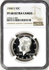 1968-S NGC PF68 UCAM Kennedy 40% Silver Proof Half Bright 50C PQ Gem Beauty