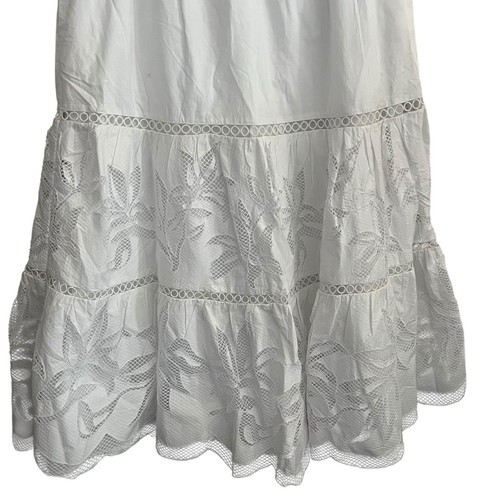 Chicos Poplin Pull-on Maxi Skirt Womens Chicos 1 U.S Size 8 Medium White - Picture 9 of 13